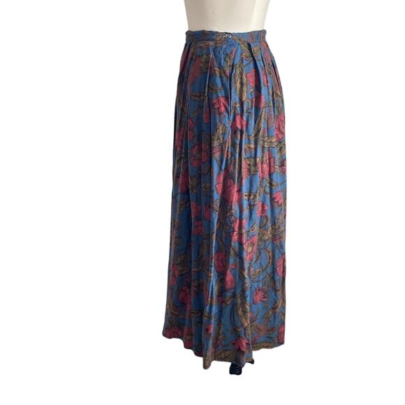 VINTAGE BAY COUNTRY CLASSICS Skirt Womens Sz 10 Blue Floral 80s Cottagecore - Picture 3 of 5